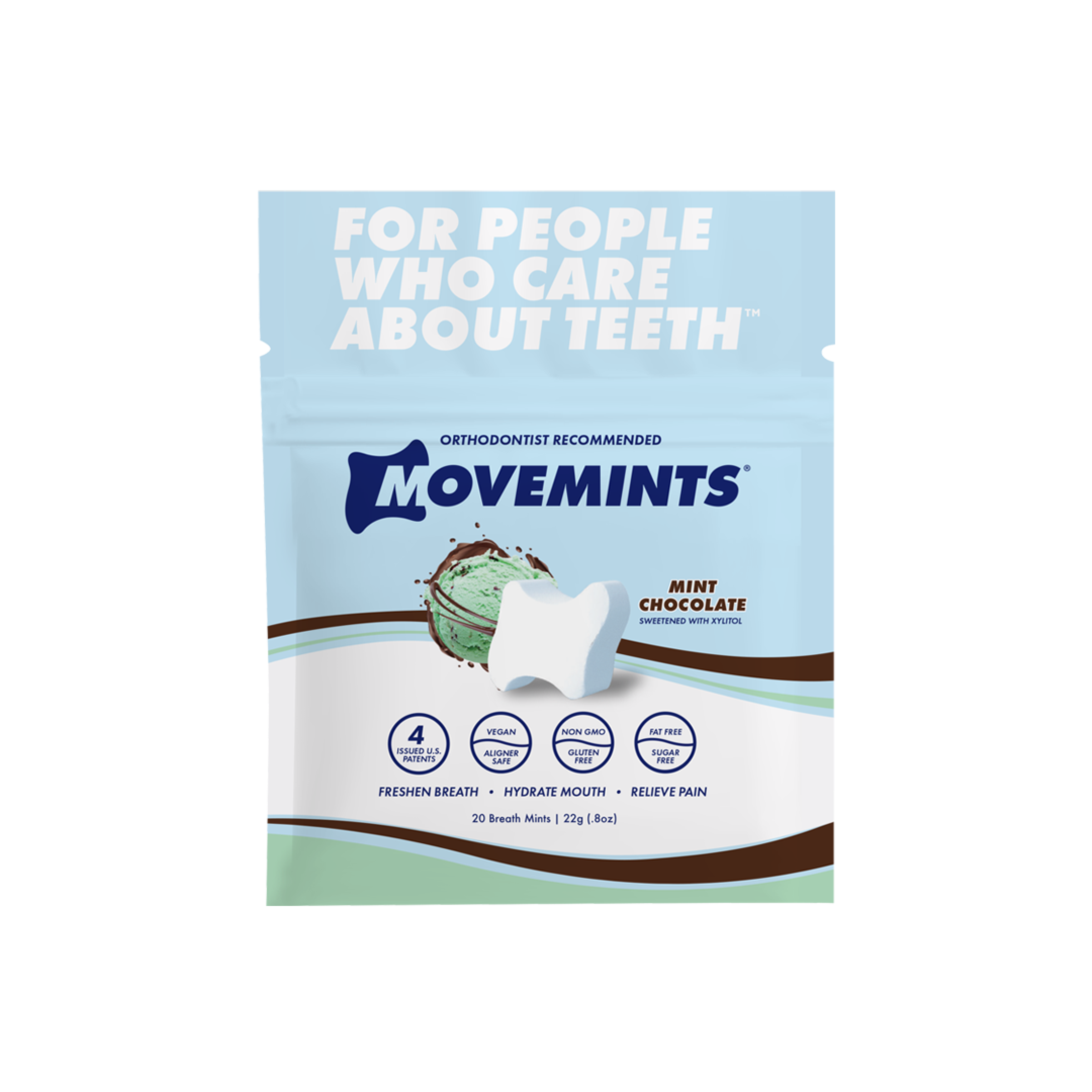 Movemints Breath Mints for Aligners Mint Chocolate