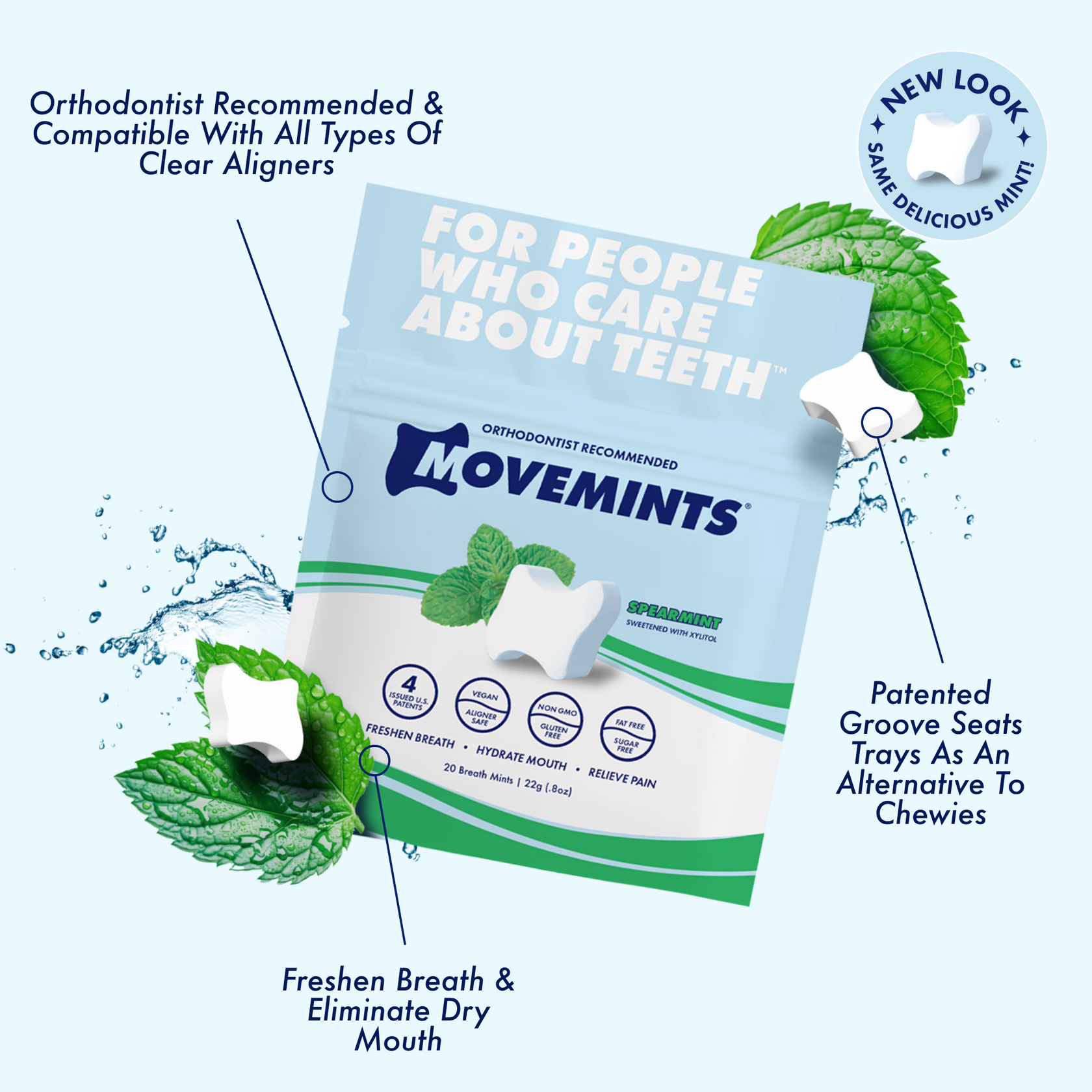 Movemint Invisalign Movemints Breath Mints for Aligners | Spearmint